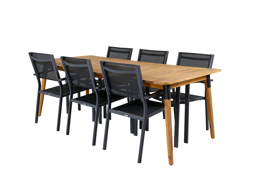 Eetgroep Julian met de stoelen Copacabana 