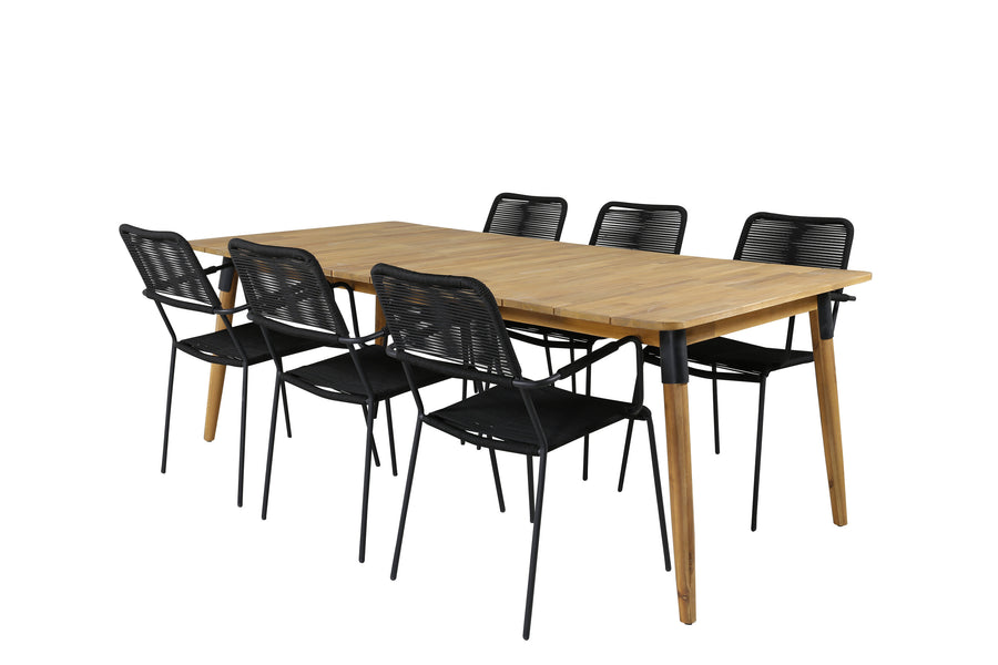 Eetgroep Julian met de stoelen Lindos 