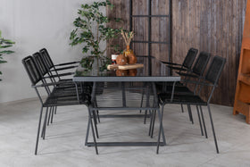 Eettafel Dallas & stoelen Lindos 