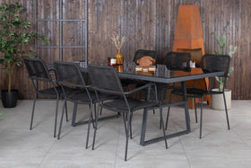 Eettafel Dallas & stoelen Lindos 