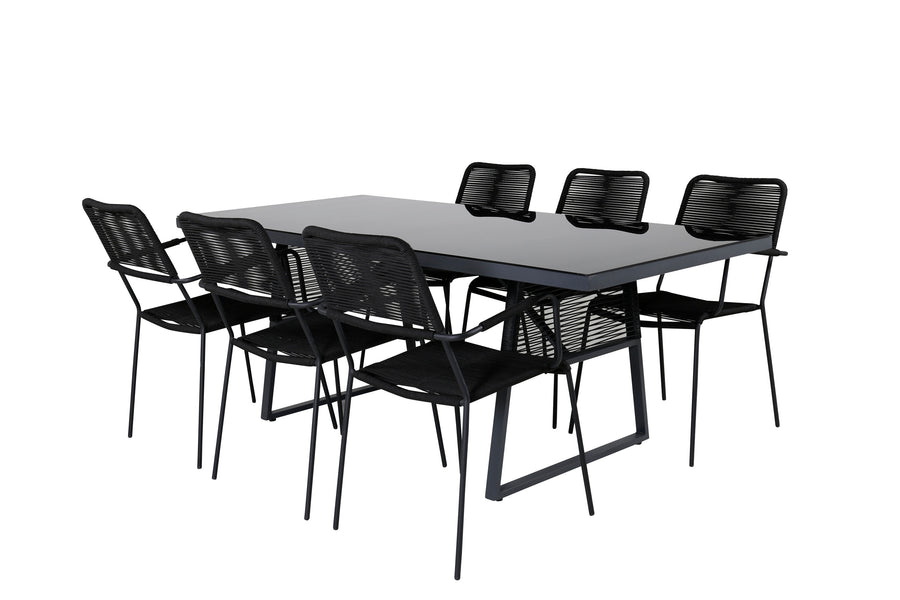 Eettafel Dallas & stoelen Lindos 
