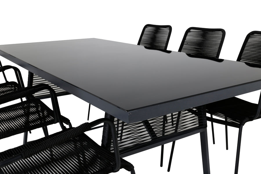 Eettafel Dallas & stoelen Lindos 