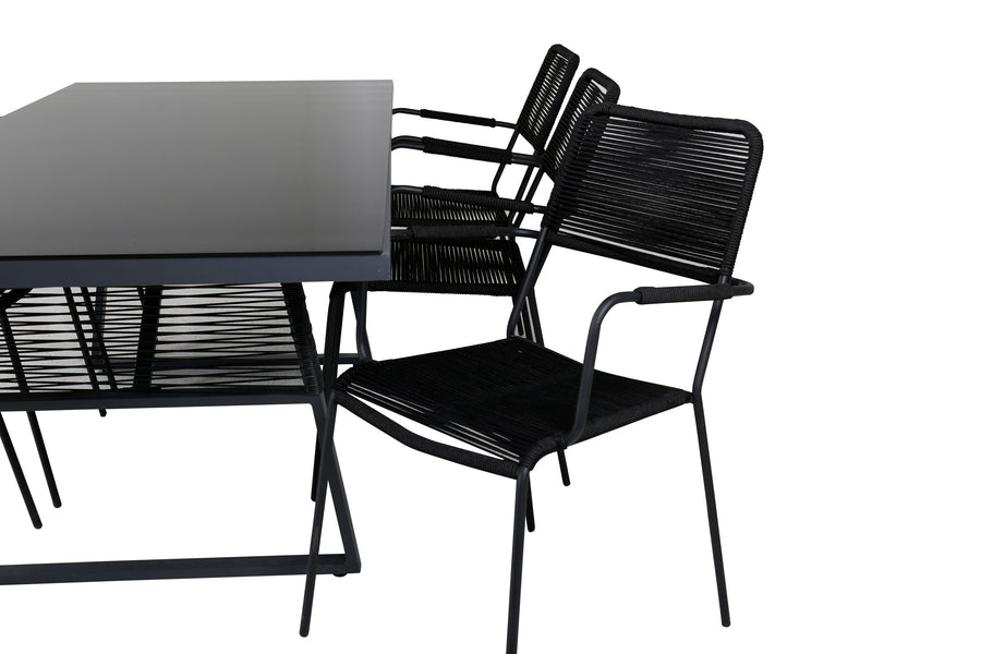 Eettafel Dallas & stoelen Lindos 
