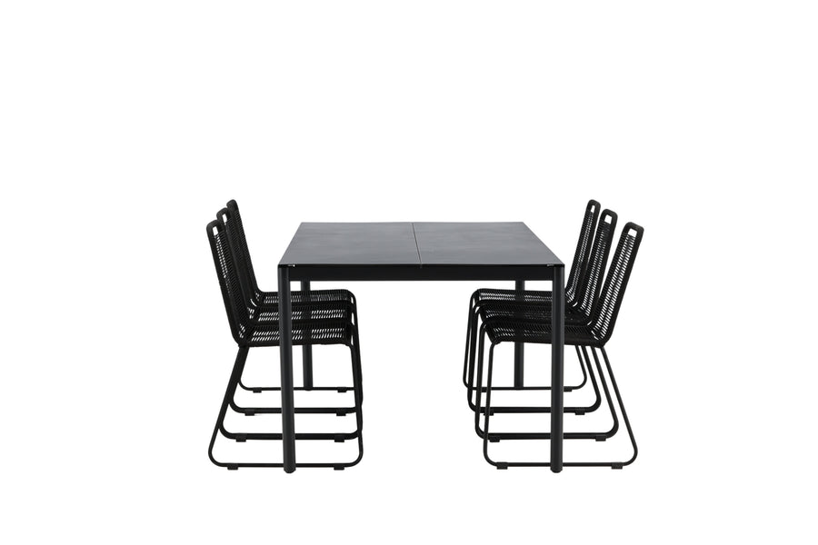 Eettafel Modena met de stoelen Lindos 