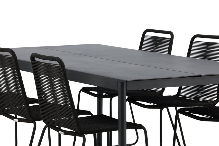 Eettafel Modena met de stoelen Lindos 