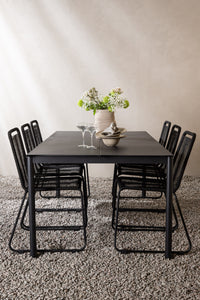 Eettafel Modena met de stoelen Lindos 