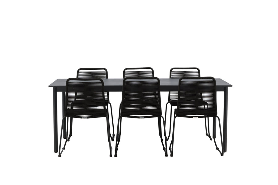 Eettafel Modena met de stoelen Lindos 