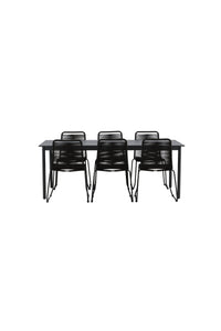 Eettafel Modena met de stoelen Lindos 