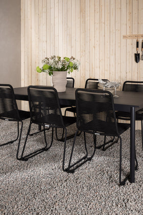 Eettafel Modena met de stoelen Lindos 