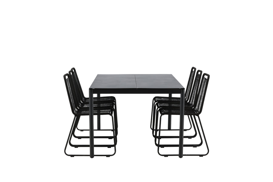 Eettafel Modena met de stoelen Lindos 