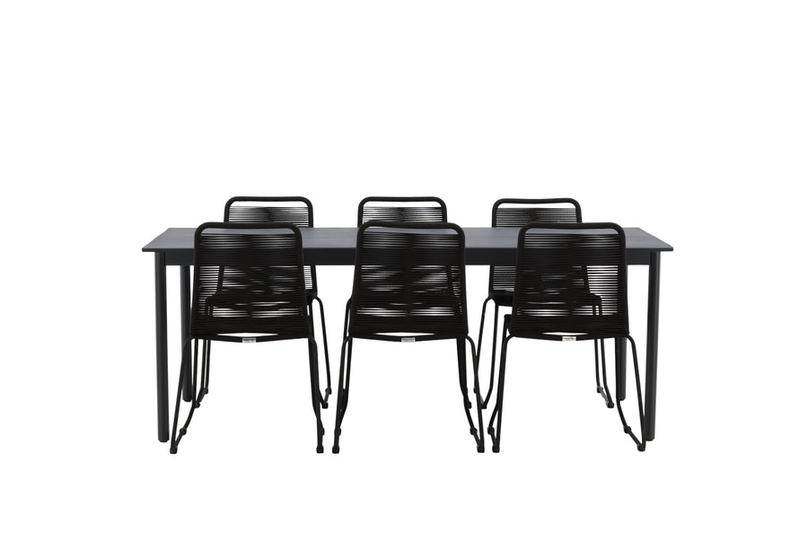 Eettafel Modena met de stoelen Lindos 
