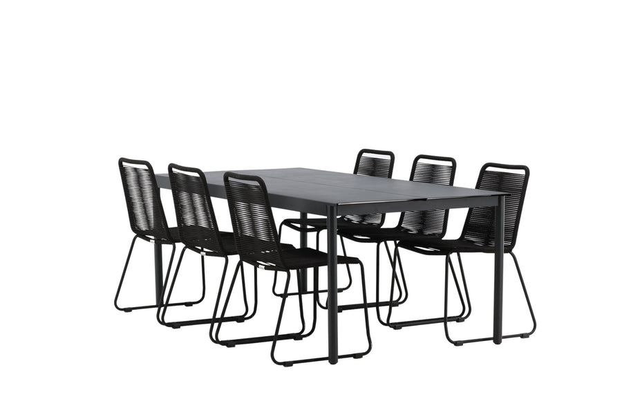 Eettafel Modena met de stoelen Lindos 