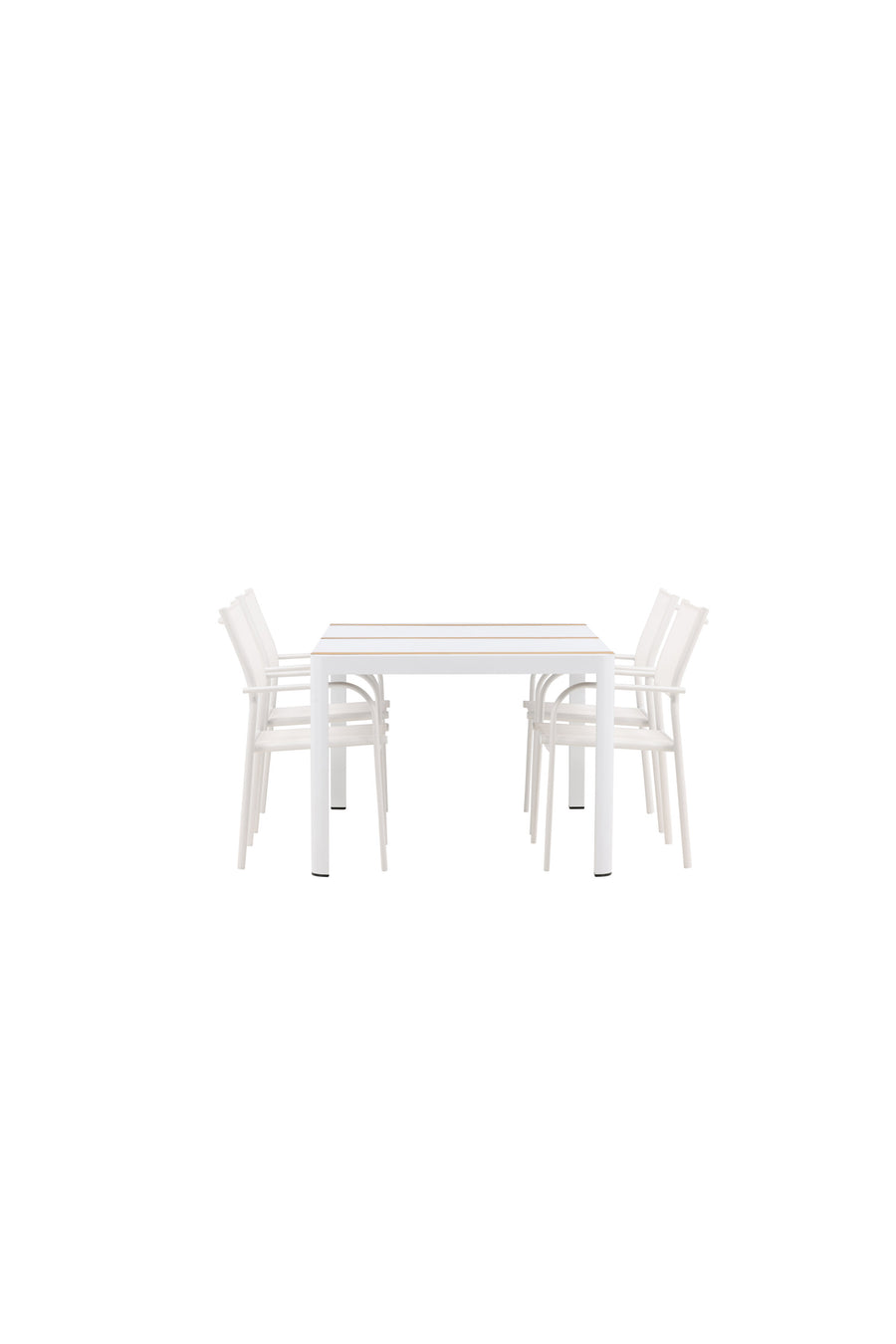 De eettafel Togo met de stoelen Santorini 