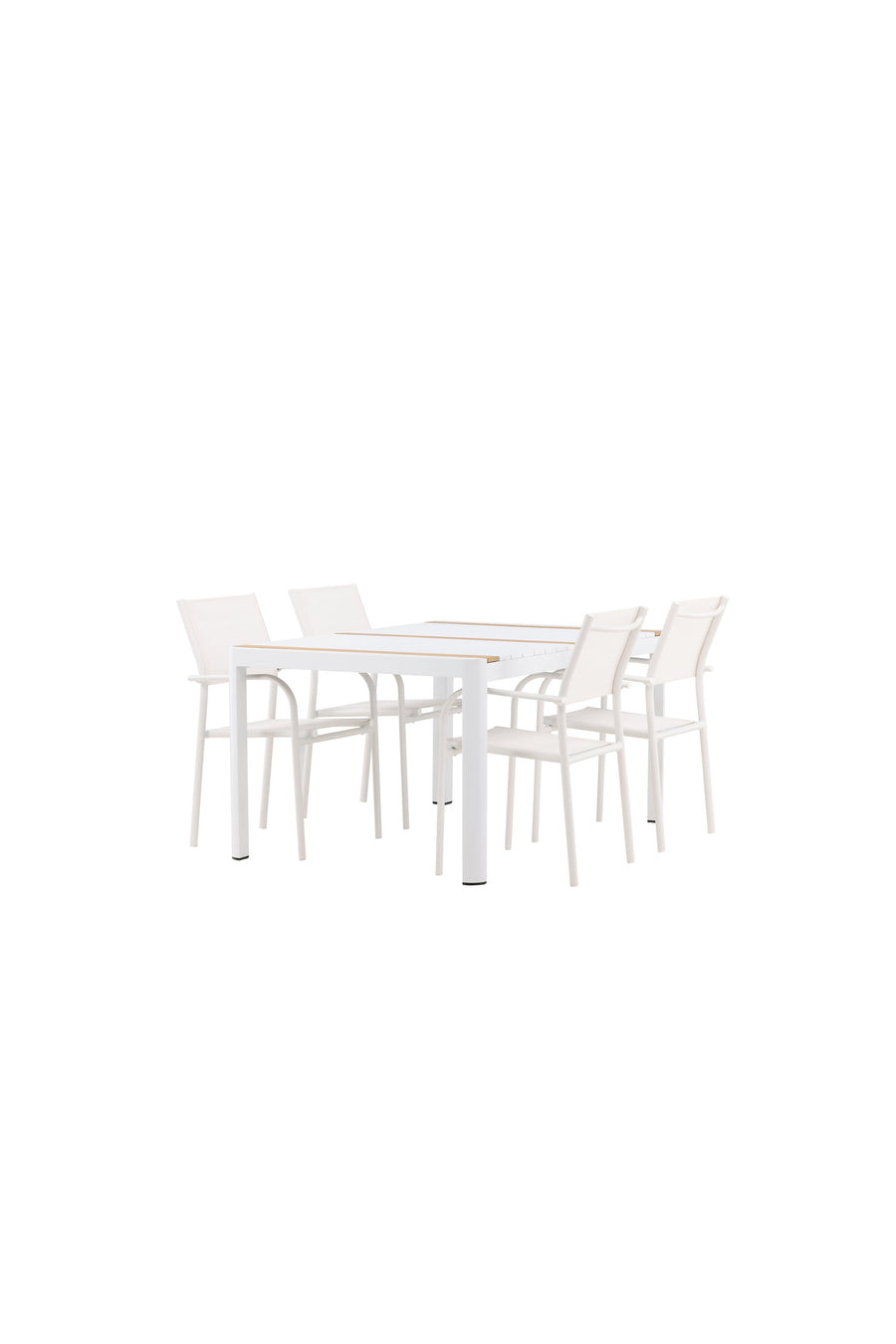 De eettafel Togo met de stoelen Santorini 