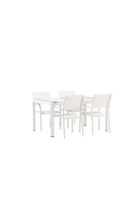 De eettafel Togo met de stoelen Santorini 