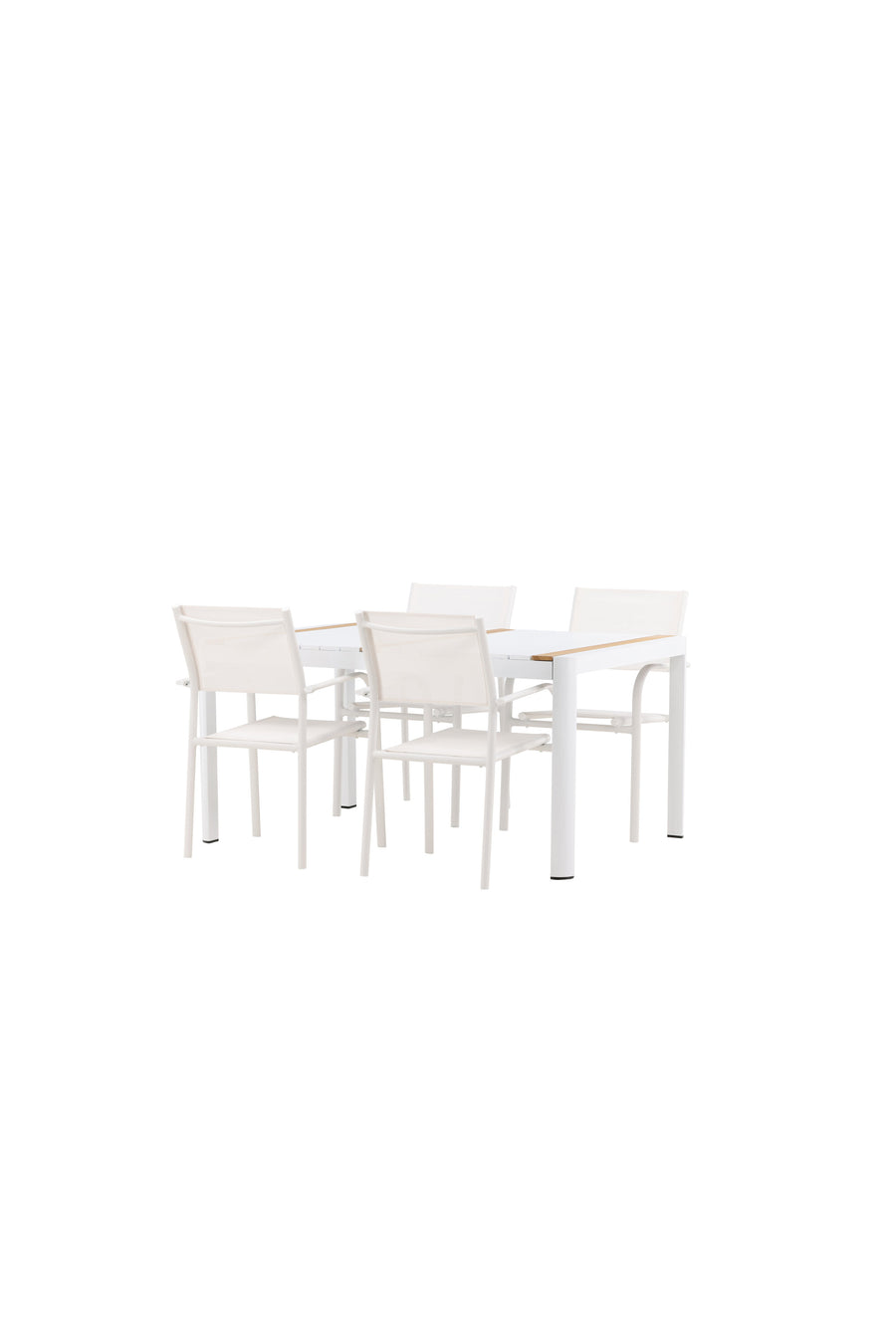 De eettafel Togo met de stoelen Santorini 