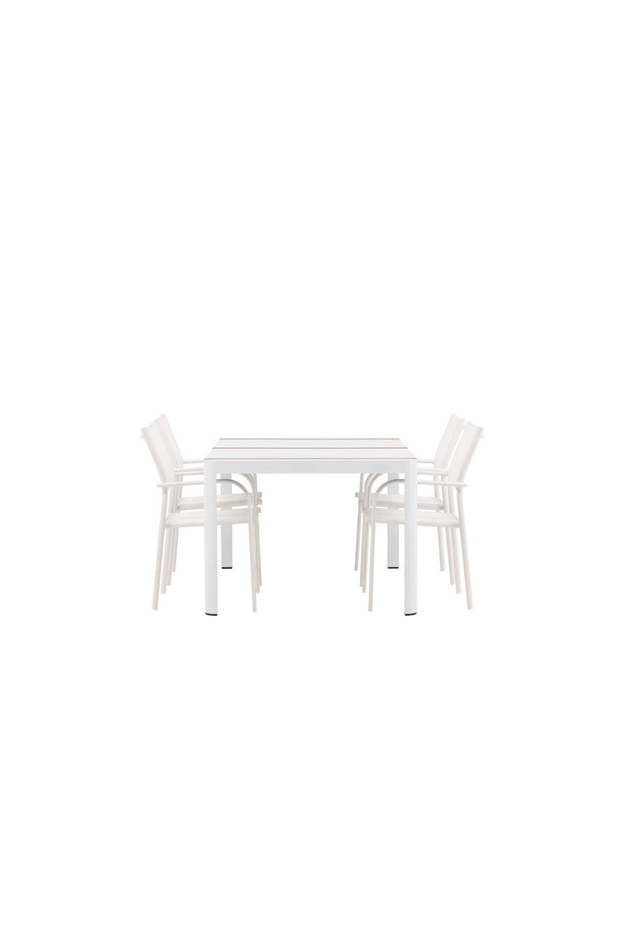 De eettafel Togo met de stoelen Santorini 