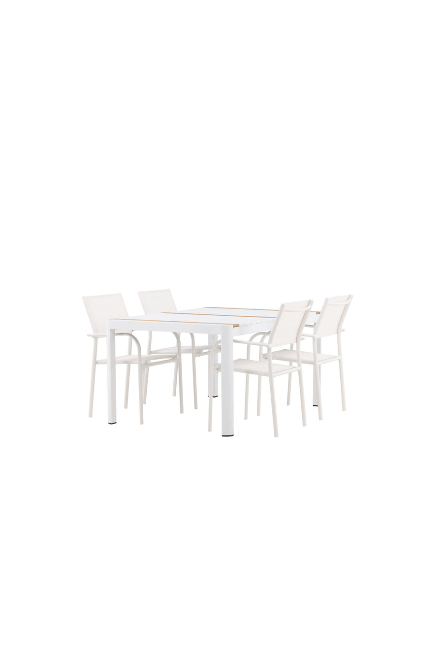 De eettafel Togo met de stoelen Santorini 