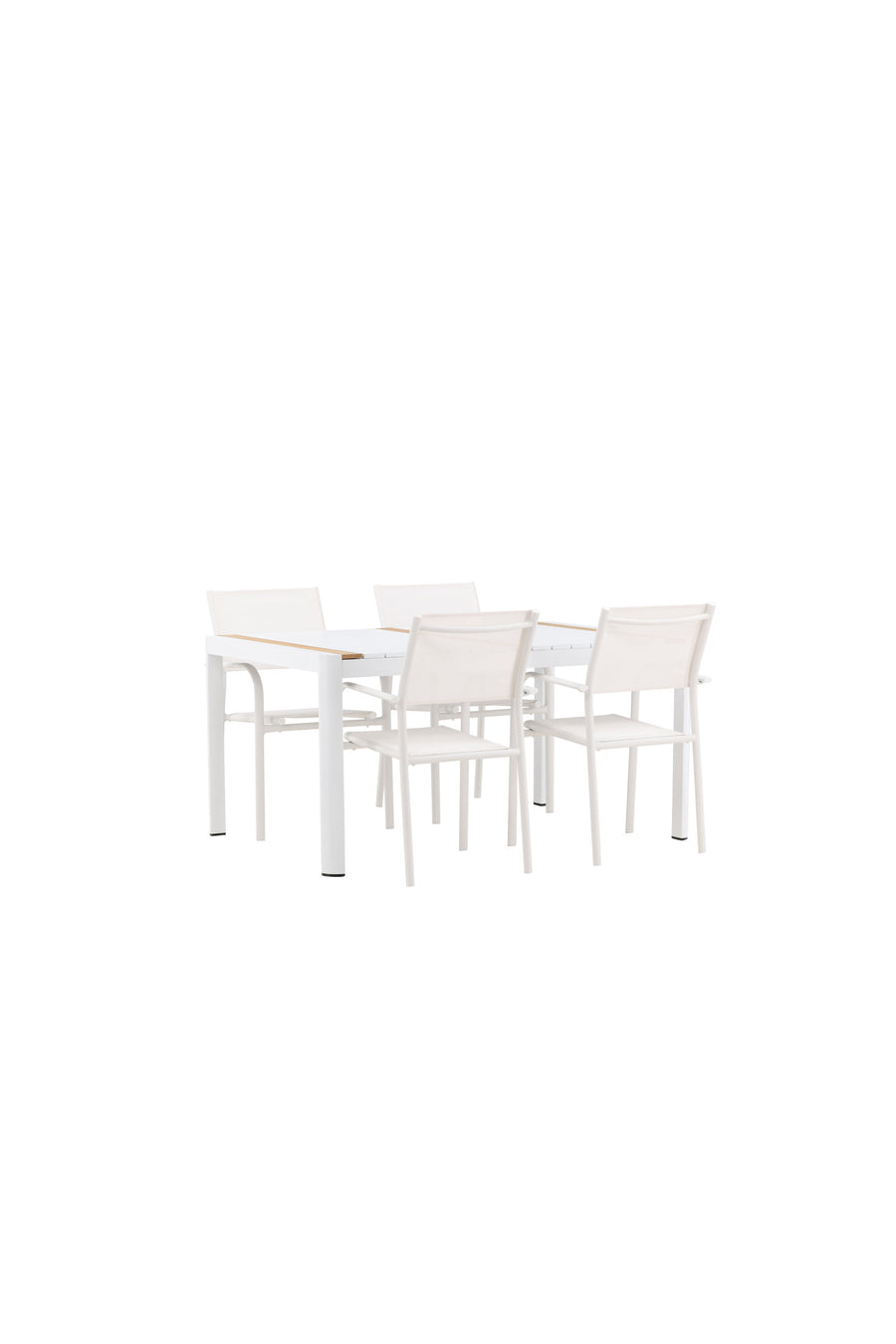 De eettafel Togo met de stoelen Santorini 