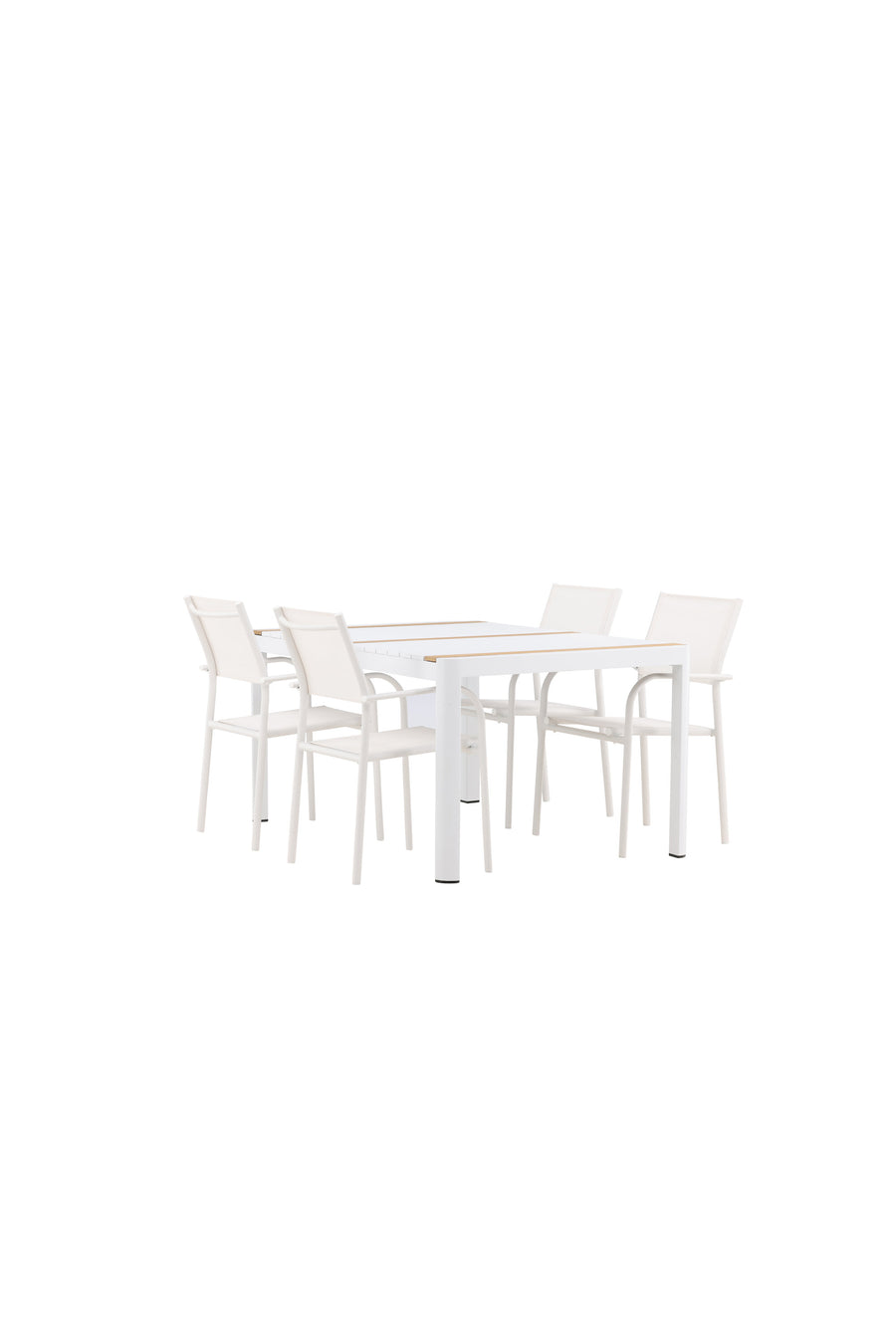 De eettafel Togo met de stoelen Santorini 