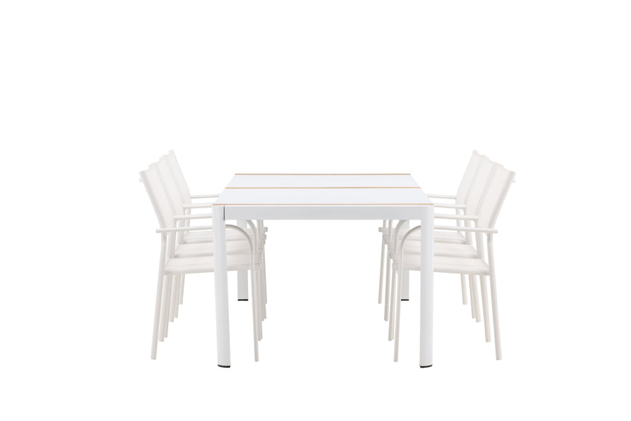 Eettafel Togo met de stoelen Santorini 