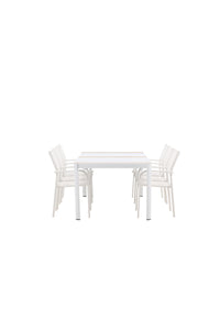 Eettafel Togo met de stoelen Santorini 