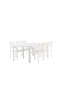 Eettafel Togo met de stoelen Santorini 