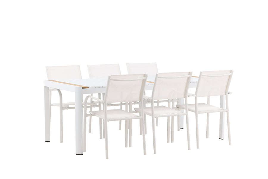 Eettafel Togo met de stoelen Santorini 