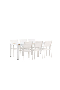 Eettafel Togo met de stoelen Santorini 