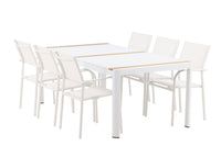 Eettafel Togo met de stoelen Santorini 