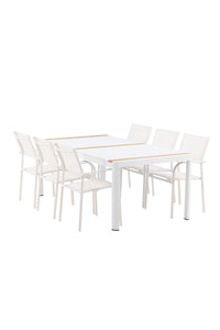 Eettafel Togo met de stoelen Santorini 