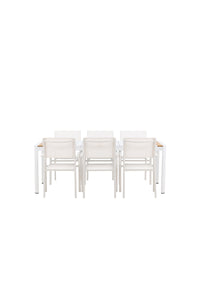 Eettafel Togo met de stoelen Santorini 