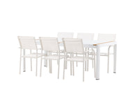 Eettafel Togo met de stoelen Santorini 
