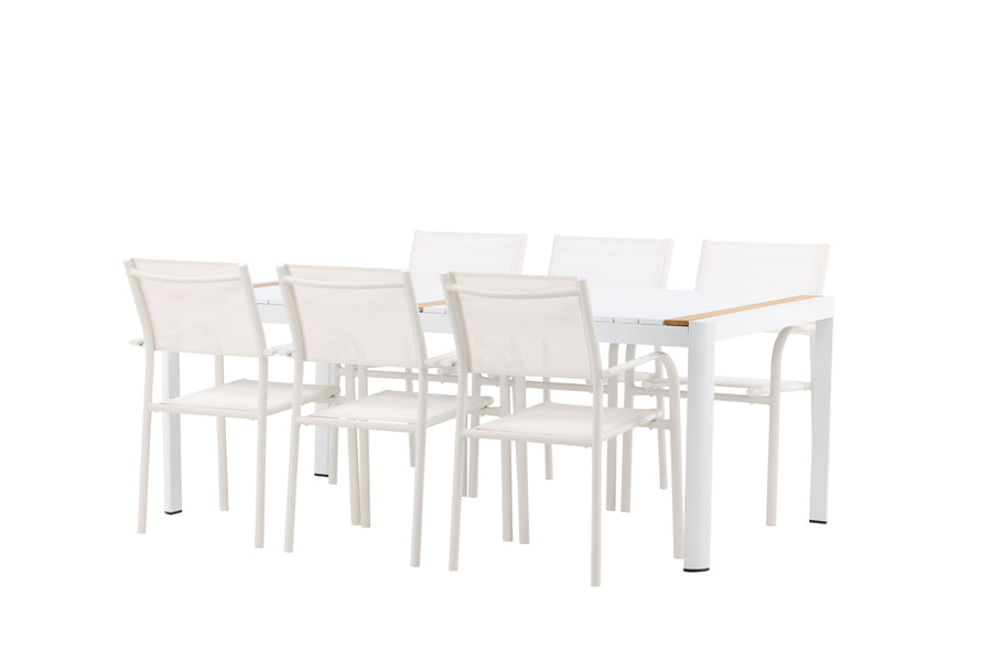 Eettafel Togo met de stoelen Santorini 