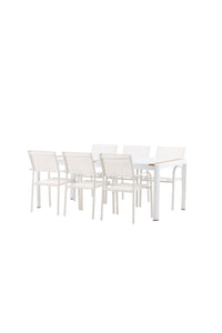 Eettafel Togo met de stoelen Santorini 