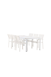 Eettafel Togo met de stoelen Santorini 