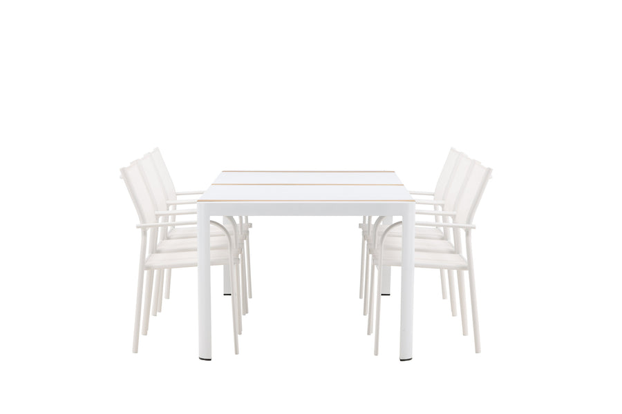 Eettafel Togo met de stoelen Santorini 
