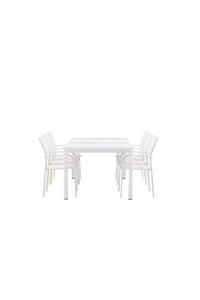 Eettafel Togo met de stoelen Santorini 