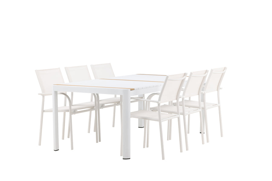 Eettafel Togo met de stoelen Santorini 