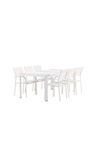 Eettafel Togo met de stoelen Santorini 