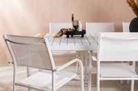 Eettafel Togo met de stoelen Santorini 