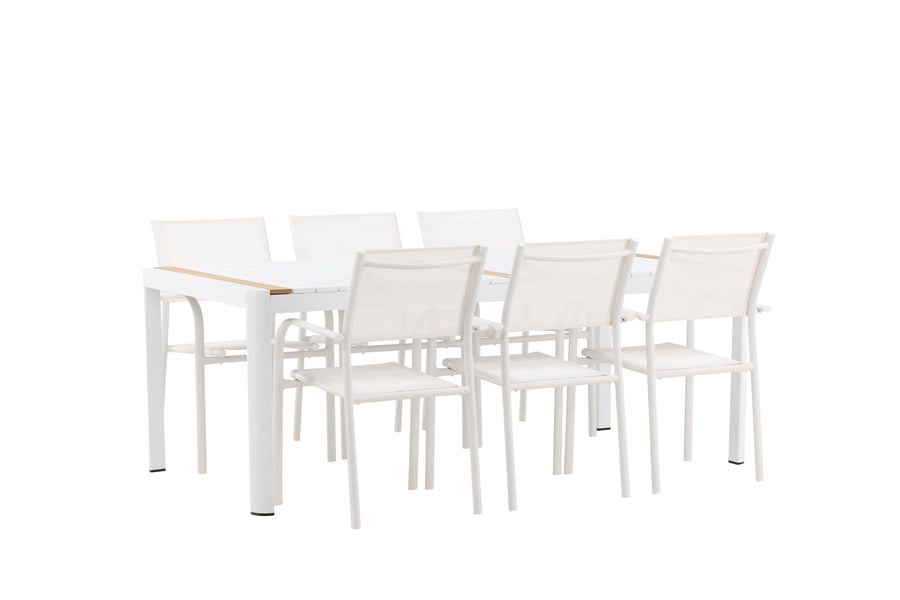Eettafel Togo met de stoelen Santorini 