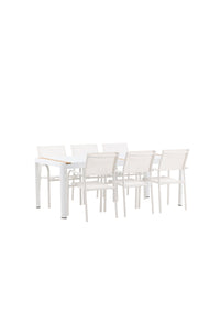Eettafel Togo met de stoelen Santorini 