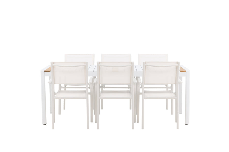 Eettafel Togo met de stoelen Santorini 