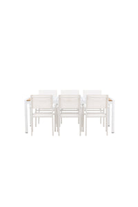 Eettafel Togo met de stoelen Santorini 