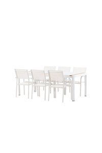 Eettafel Togo met de stoelen Santorini 