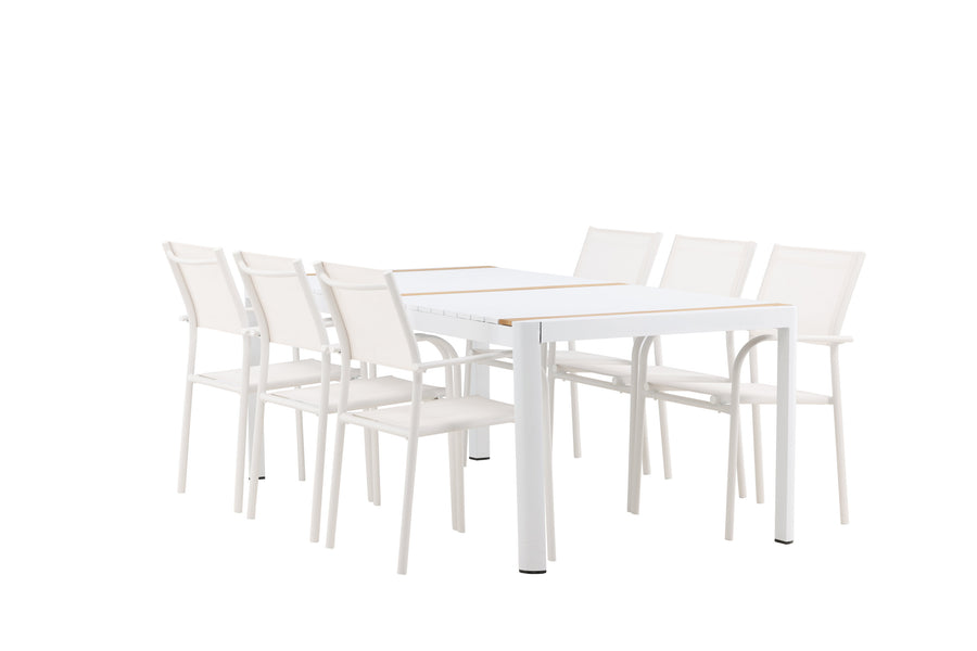 Eettafel Togo met de stoelen Santorini 