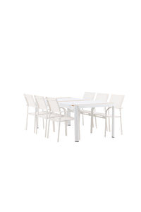 Eettafel Togo met de stoelen Santorini 