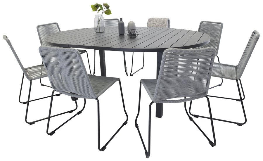 Eetgroep Marbella met de stoelen Lindos 