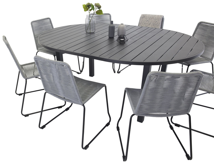 Eetgroep Marbella met de stoelen Lindos 